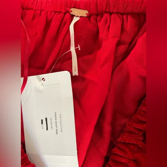 NEW Free people Portia mini dress red velvet small - Picture 8 of 8